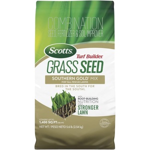 image:imageScotts Turf Builder Grass Seed Southern Gold Mix for Tall Fescue Lawns  Tall Fescue Grass Seed Plus Lawn Fertilizer and Soil Improver Covers Up to 1400 sq ft 56 lb56 lb