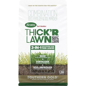 image:imageScotts Turf Builder Grass Seed Southern Gold Mix for Tall Fescue Lawns  Tall Fescue Grass Seed Plus Lawn Fertilizer and Soil Improver Covers Up to 1400 sq ft 56 lb12 lb