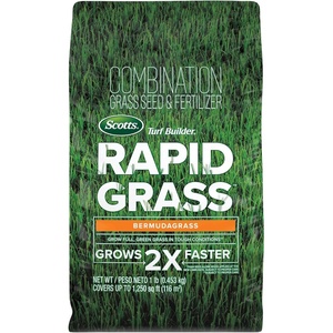 image:imageScotts Turf Builder Rapid Grass Bermudagrass Grass Seed with Fertilizer for Full Green Grass in Tough Conditions 1 lb1 lb