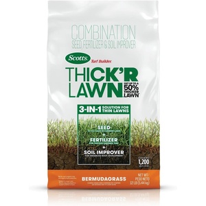 image:imageScotts Turf Builder ThickR Lawn Bermudagrass  Covers 1200 sq ft Combination Seed Fertilizer and Soil Improver Fill and Repair Gaps in Thin Lawns and Enhance Root Development 12 lb12 lb