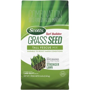 image:imageScotts Turf Builder Grass Seed Tall Fescue Mix  Durable to Resist Harsh Conditions Lawn Seed Grass Fertilizer amp Soil Improver Covers up to 1400 sq ft 56 lb56 lb