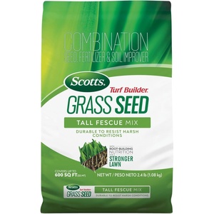 image:imageScotts Turf Builder Grass Seed Tall Fescue Mix  Durable to Resist Harsh Conditions Lawn Seed Grass Fertilizer amp Soil Improver Covers up to 1400 sq ft 56 lb24 lb