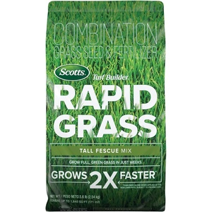 image:imageScotts Turf Builder Rapid Grass Tall Fescue Mix  Combination Grass Seed and Fertilizer for Lawns Lawn Seed That Grows in Just Weeks 56 lbs56 lb