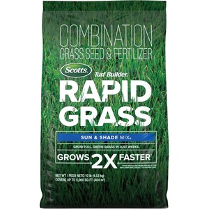 image:imageScotts Turf Builder Rapid Grass Sun and Shade Mix  Combination Grass Seed amp Lawn Fertilizer Covers Up to 2800 sq ft 56 lb10 lb
