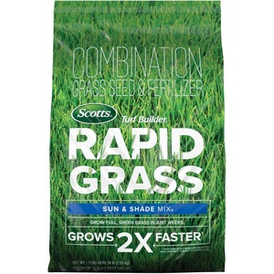 image:imageScotts Turf Builder Rapid Grass Sun and Shade Mix  Combination Grass Seed amp Lawn Fertilizer Covers Up to 2800 sq ft 56 lb16 lb