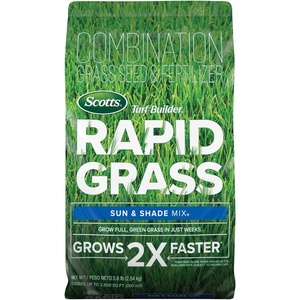 image:imageScotts Turf Builder Rapid Grass Sun and Shade Mix  Combination Grass Seed amp Lawn Fertilizer Covers Up to 2800 sq ft 56 lb56 lb