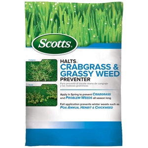 image:imageScotts Halts Crabgrass amp Grassy Weed Preventer  Crabgrass Preventer Pre Emergent Weed Control for Lawns Prevents Chickweed amp More Treats up to 5000 sq ft 1006 lb5 000 sq ft