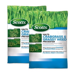 image:imageScotts Halts Crabgrass amp Grassy Weed Preventer  Crabgrass Preventer Pre Emergent Weed Control for Lawns Prevents Chickweed amp More Treats up to 5000 sq ft 1006 lb5 000 sq ft 2Pack