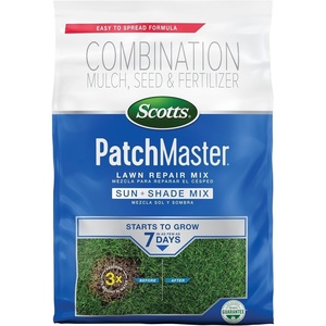 image:imageScotts PatchMaster Lawn Repair Mix Sun  Shade Mix  Combination Grass Seed Grass Fertilizer and Mulch Lawn Patch Repair Covers Up to 140 sq ft 475 lb475 lb Pack of 8