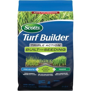 image:imageScotts Turf Builder Triple Action Built for Seeding  Weed Preventer and Fertilizer for New Lawns Lawn Food 4000 sq ft 172 lb1 000 sq ft