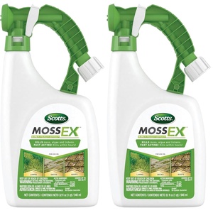 image:imageScotts MossEx 3in1 Ready Spray  HoseEnd Applicator Kills Moss Algae and Lichens Fast Acting Moss Killer for Lawns Roofs Patios 32 fl ozReady To Spray Pack of 2