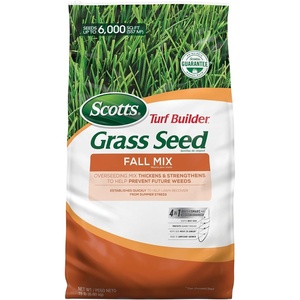 image:imageScotts Turf Builder Grass Seed Fall Mix Grass Seed Plus Lawn Fertilizer and Soil Improver Covers Up to 1815 sq ft 24 lb15 lb