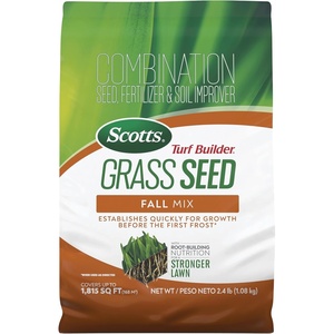 image:imageScotts Turf Builder Grass Seed Fall Mix Grass Seed Plus Lawn Fertilizer and Soil Improver Covers Up to 1815 sq ft 24 lb24 lb