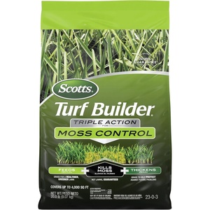 image:imageScotts Turf Builder Triple Action for Moss Control  Moss Killer and Lawn Fertilizer Lawn Care Covers Up to 4000 sq ft 20 lb4 000 sq ft
