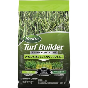 image:imageScotts Turf Builder Triple Action for Moss Control  Moss Killer and Lawn Fertilizer Lawn Care Covers Up to 4000 sq ft 20 lb8 000 sq ft